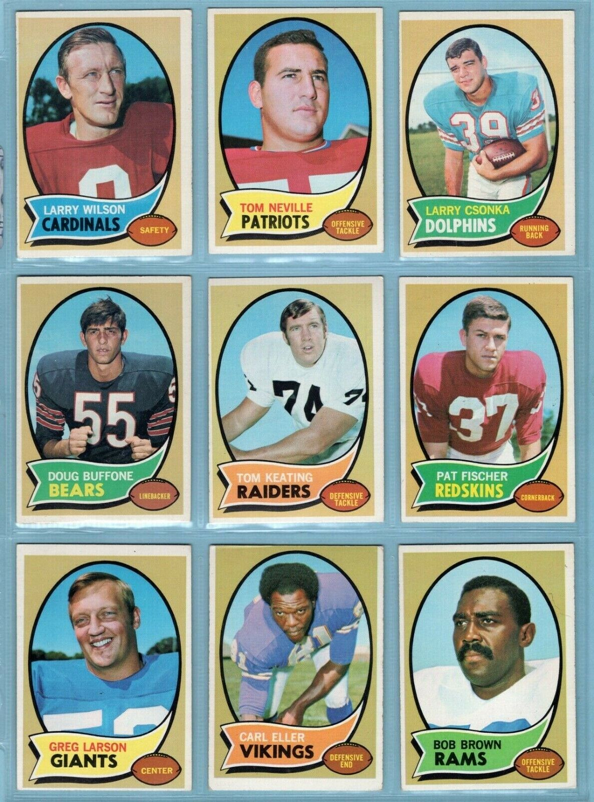 1970 Topps Starter Set Lot of 81 Different Football Cards EX