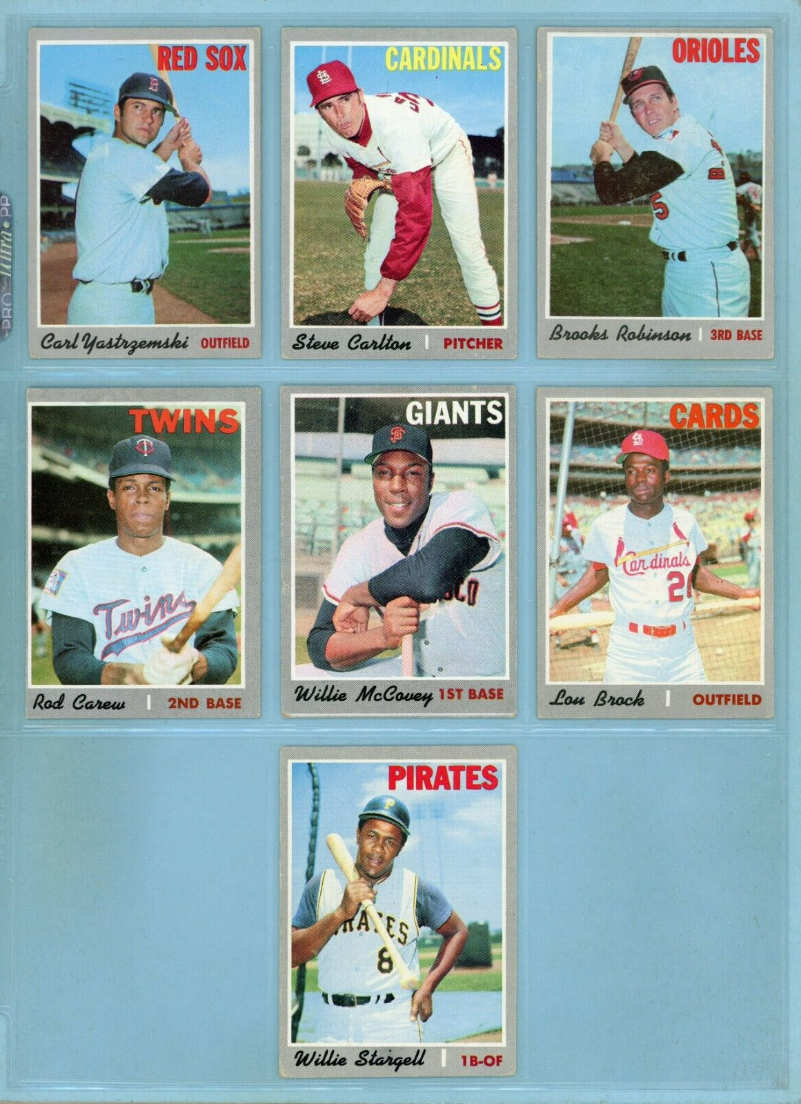 1970 Topps Lot of 7 Different Hall of Famer Baseball Cards mixed grades