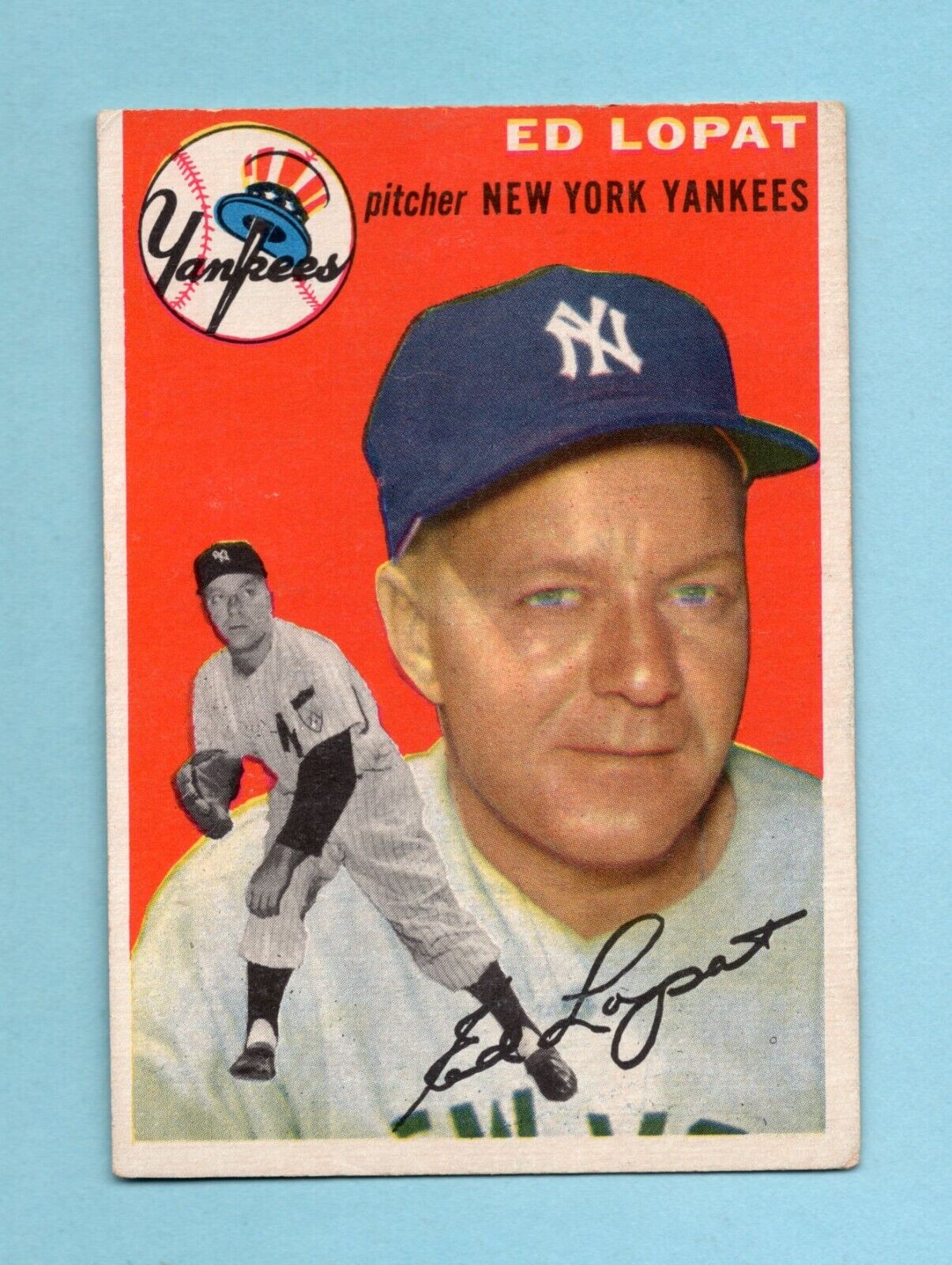 1954 Topps #5 Ed Lopat New York Yankees Baseball Card EX