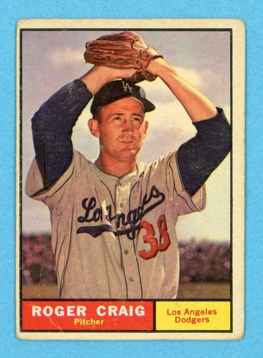 1961 Topps #543 Roger Craig Los Angeles Dodgers Baseball Card Low Grade