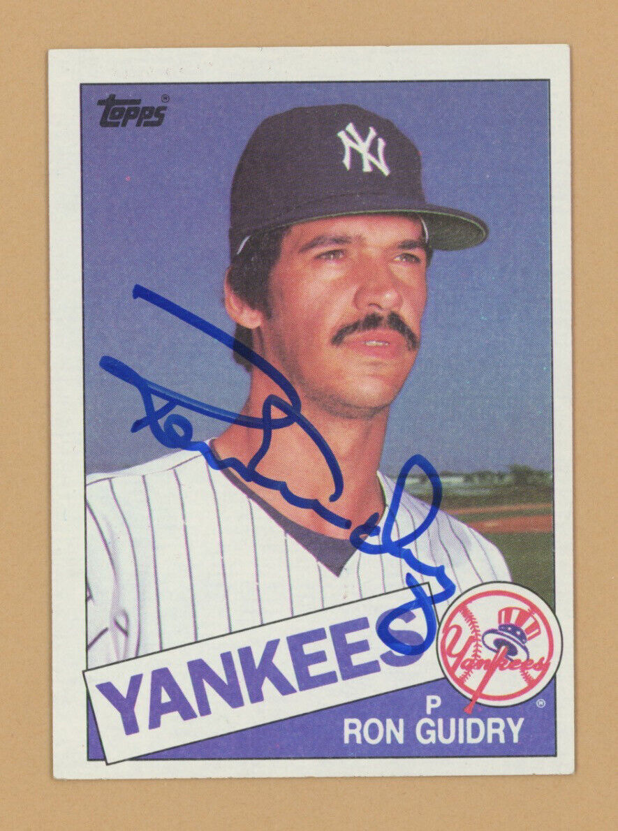 Ron Guidry Signed 1985 Topps Card #790 Auto with B&E Hologram