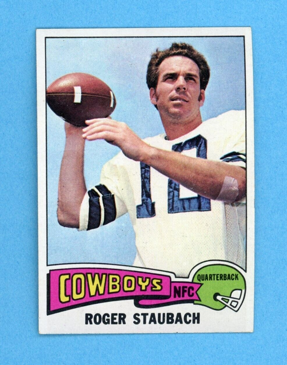 1975 Topps #145 Roger Staubach Dallas Cowboys Football Card EX+ - Ex/Mt