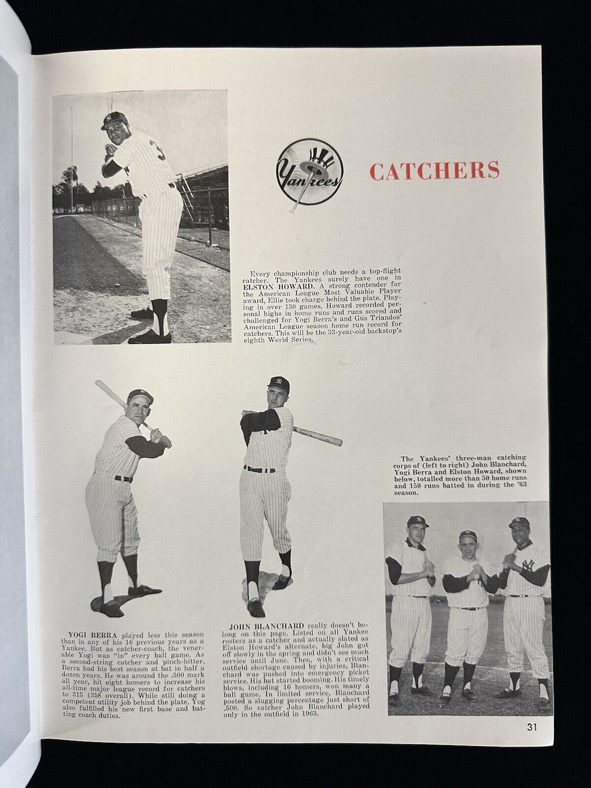 1963 New York Yankees World Series Program vs Los Angeles Dodgers - EX Unscored