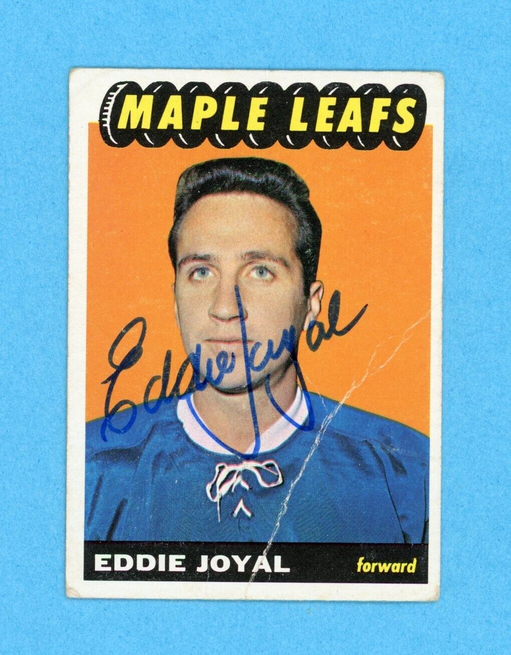 Eddie Joyal Toronto Maple Leafs 1965-66 Topps #85 Autographed Rookie Hockey Card