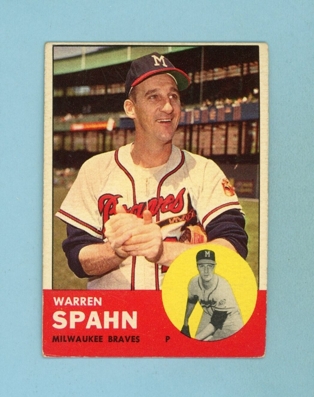 1963 Topps #320 Warren Spahn Milwaukee Braves Baseball Card EX