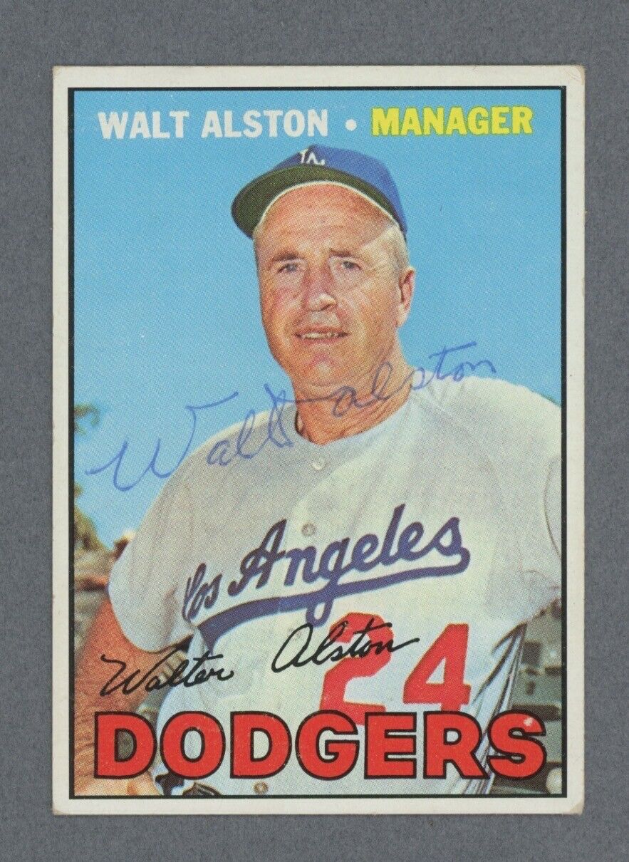 Walt Alston Signed 1967 Topps Card #294 Auto with B&E Hologram