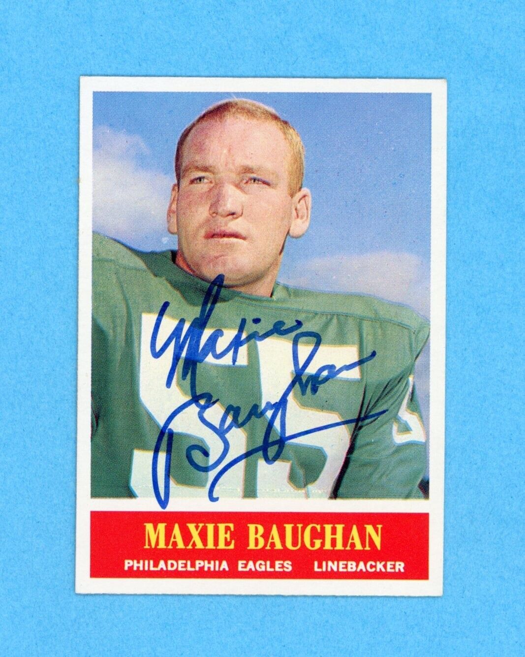 1964 Maxie Baughan Signed Philadelphia Card #128 • Auto with B&E Hologram