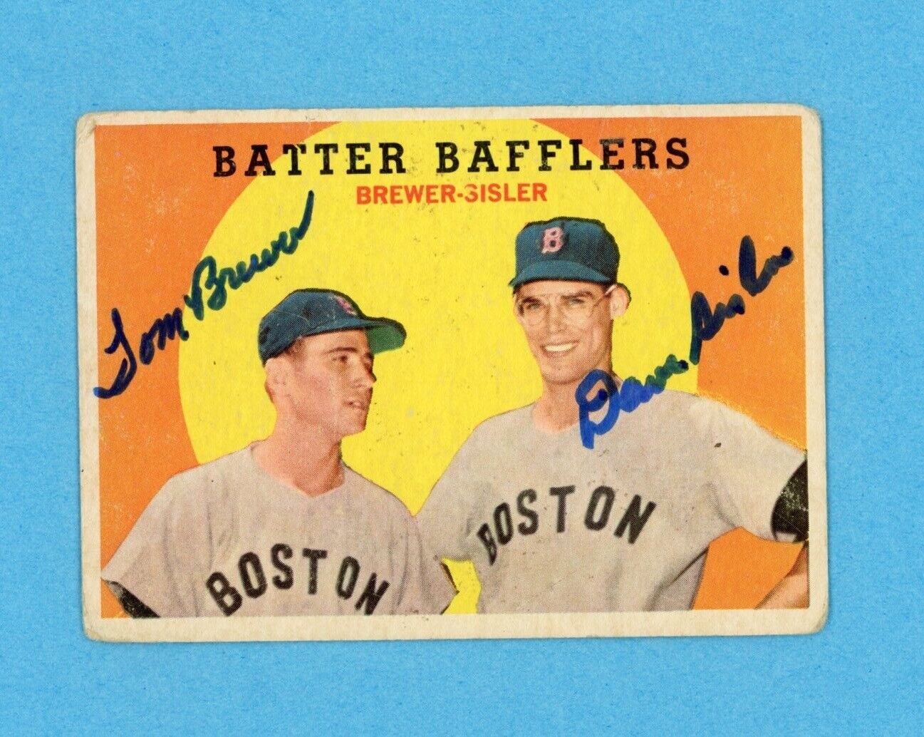 Tom Brewer & Dave Sisler Signed 1959 Topps Card #346 • Auto w B&E Hologram