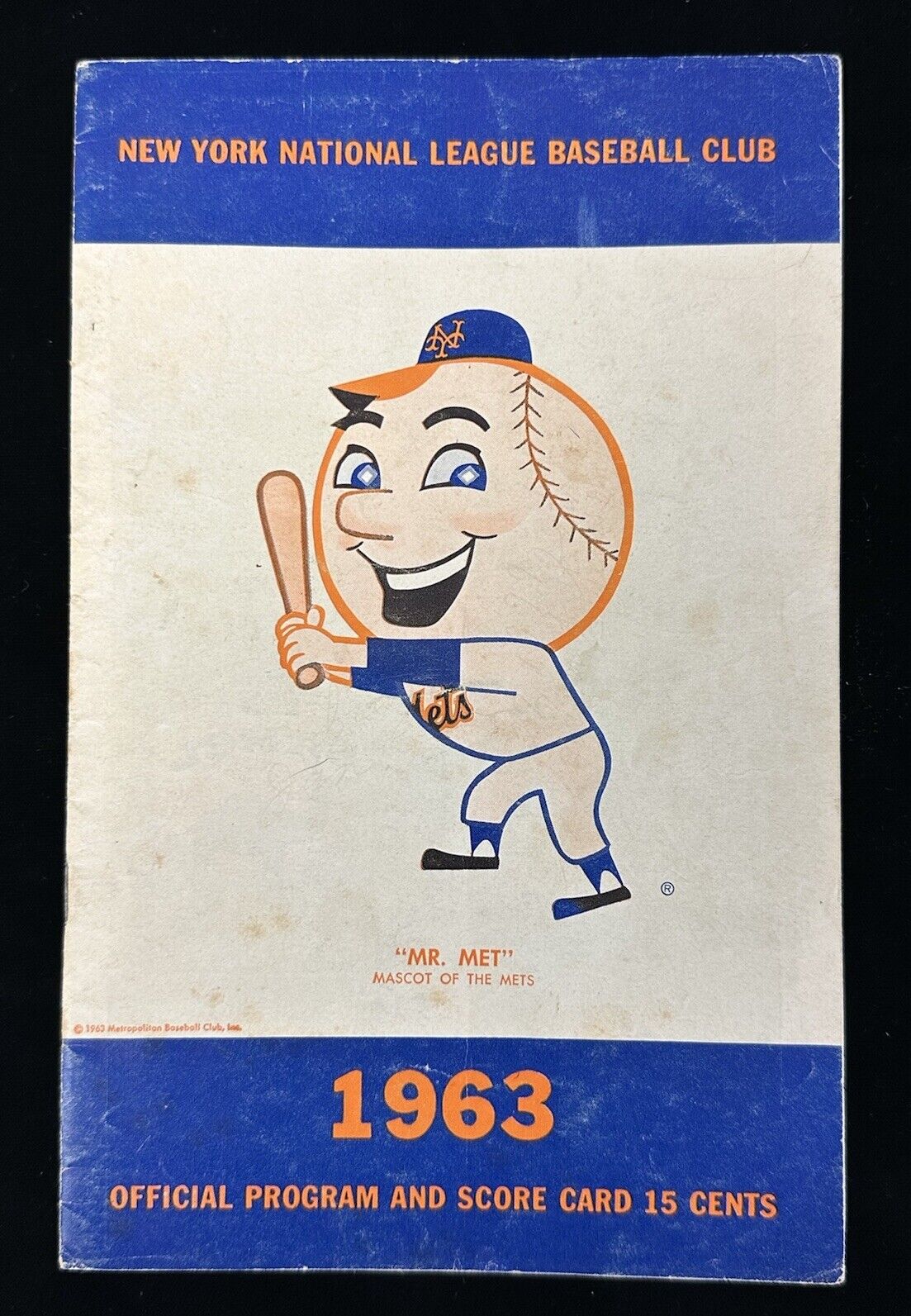 May 4, 1963 New York Mets Baseball Program vs SF Giants Partially Scored VG+