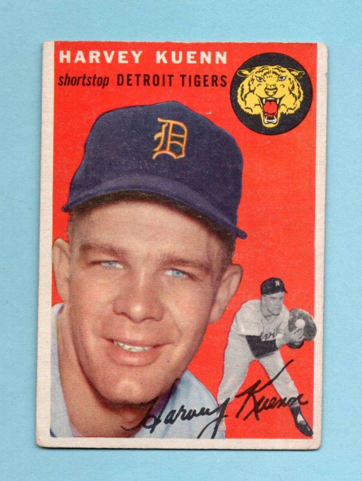 1954 Topps #25 Harvey Kuenn Detroit Tigers Rookie Baseball Card VG