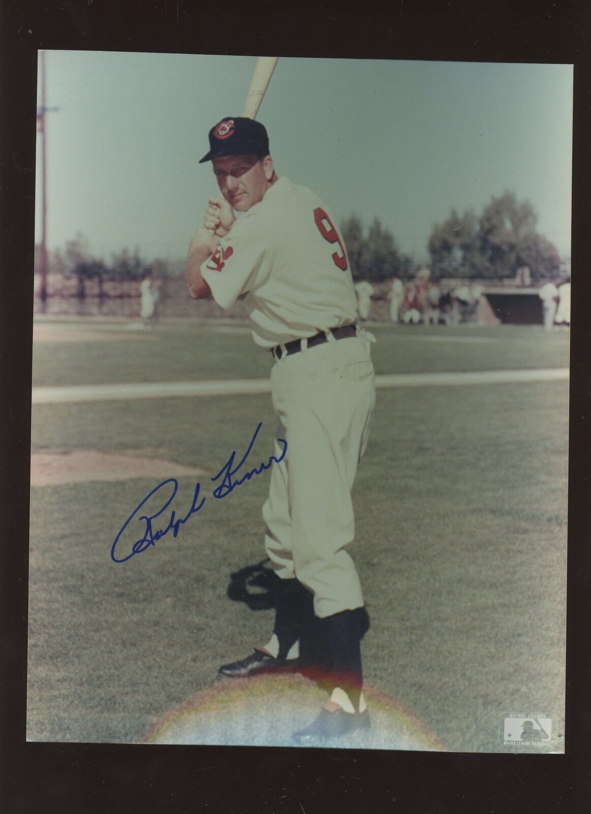 Ralph Kiner Cleveland Indians Batting Autographed 8 X 10 Photo Hologram