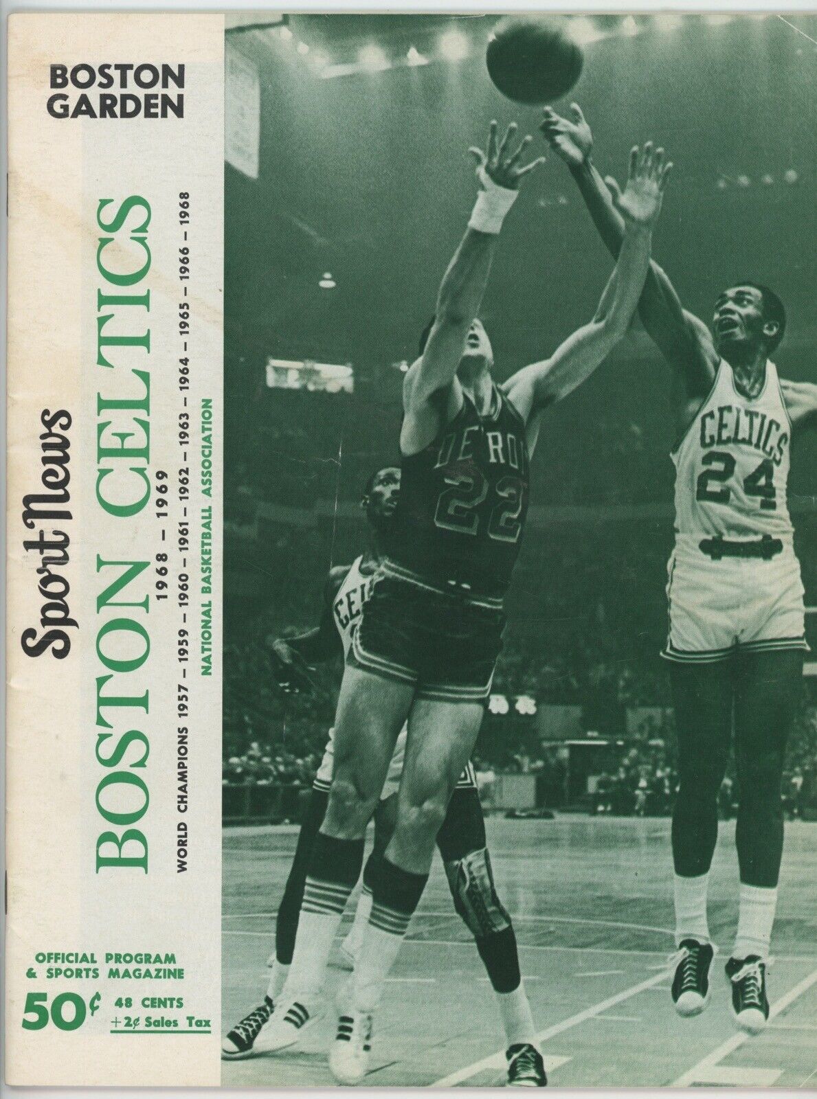 11/29/68 L.A. Lakers vs Boston Celtics at Boston Garden Game Program