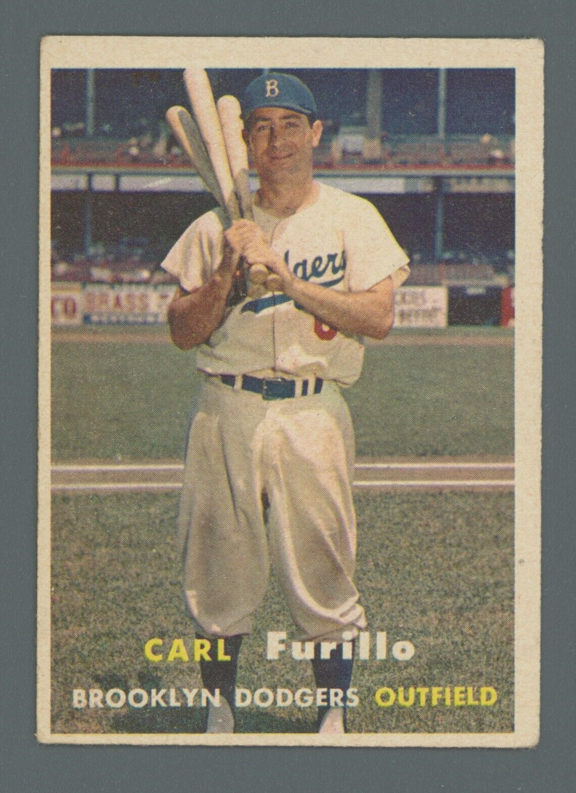 1957 Topps #45 Carl Furillo Brooklyn Dodgers Baseball Card Vg/Ex