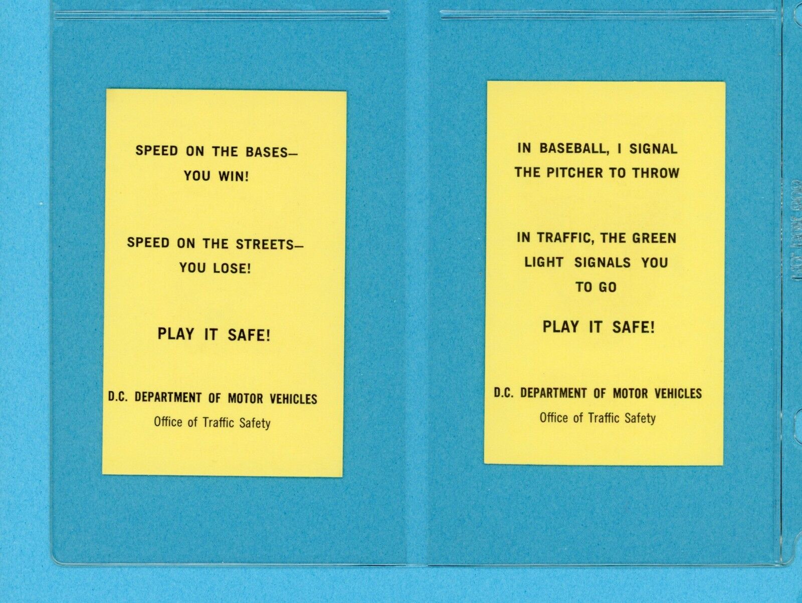 1970 Wash Senators Traffic Safety Set of 10 Baseball Cards NM (NO Dave Nelson)