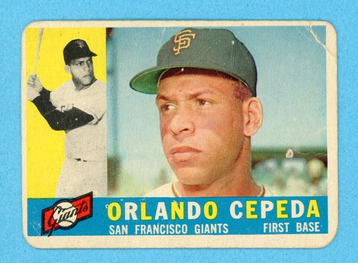 1960 Topps #450 Orlando Cepeda San Francisco Giants Baseball Card Low Grade