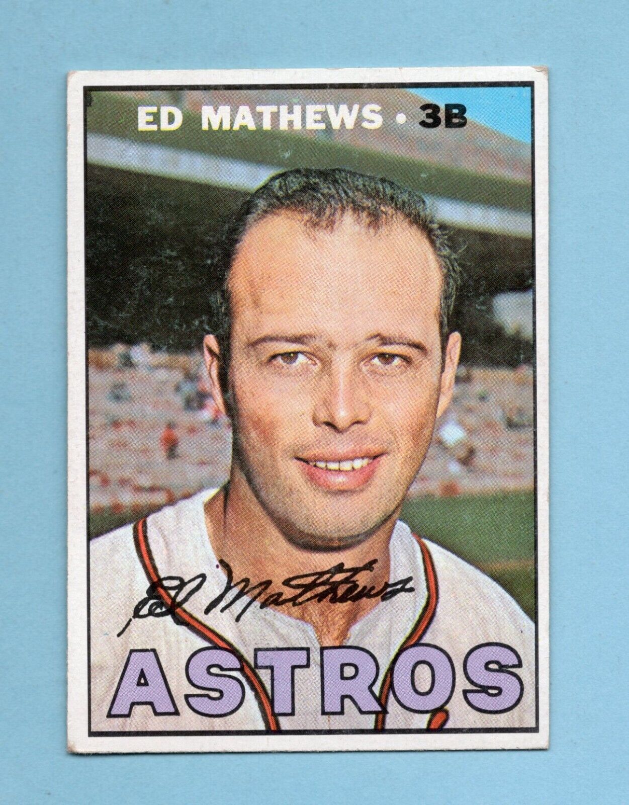 1967 Topps #166 Ed Mathews Houston Astros Baseball Card EX - EX+ inds