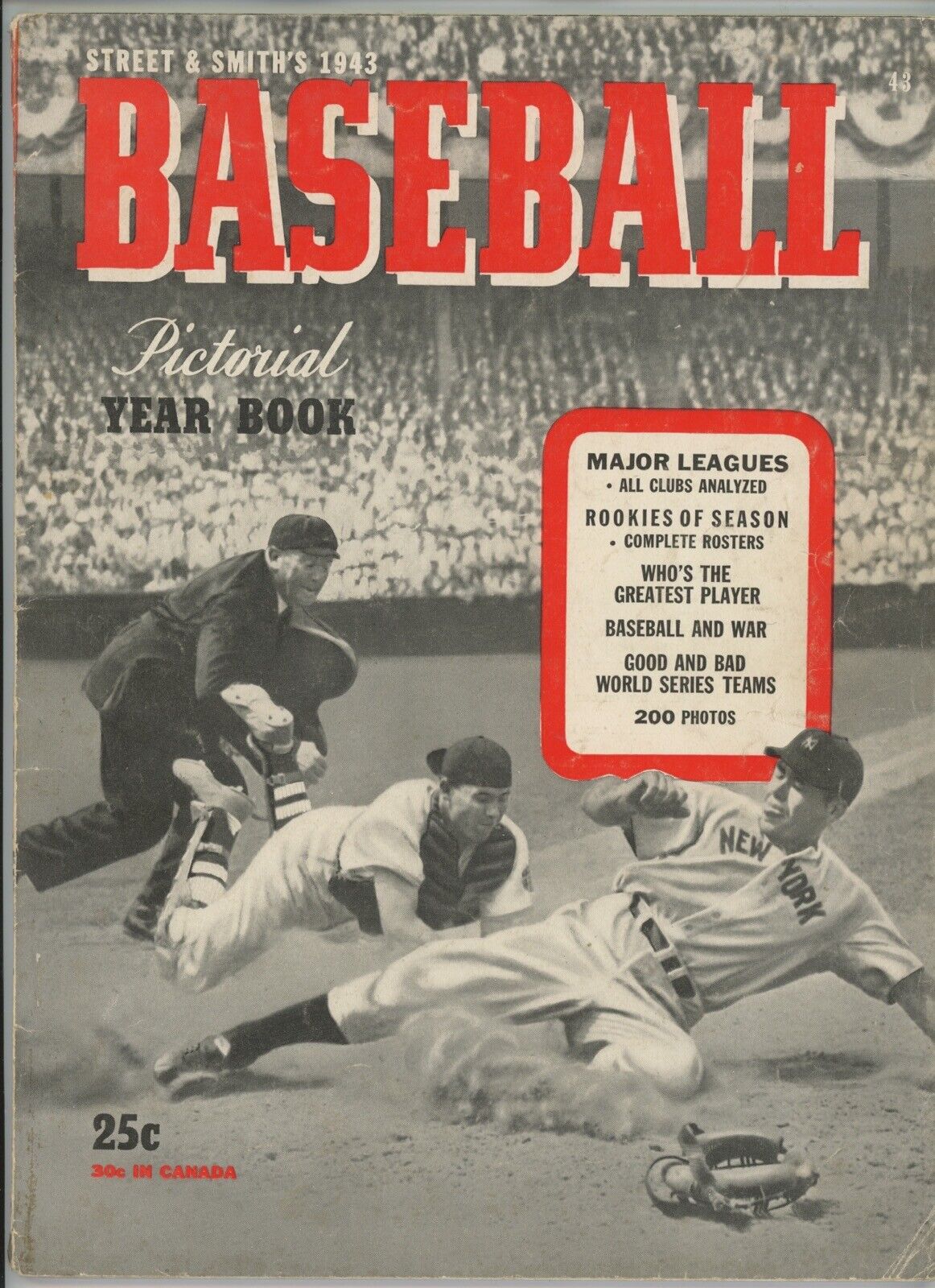 1943 Street & Smith's Baseball Yearbook • Intact, 98 Pages