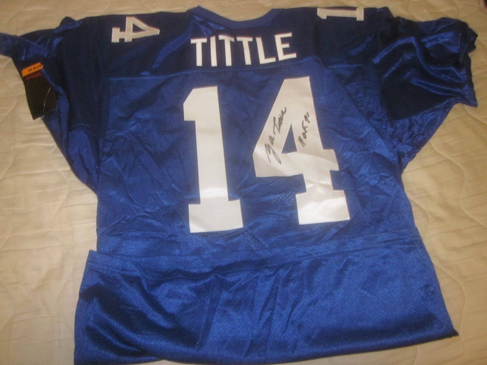 YA Tittle New York Giants Autographed #14 Jersey Hologram