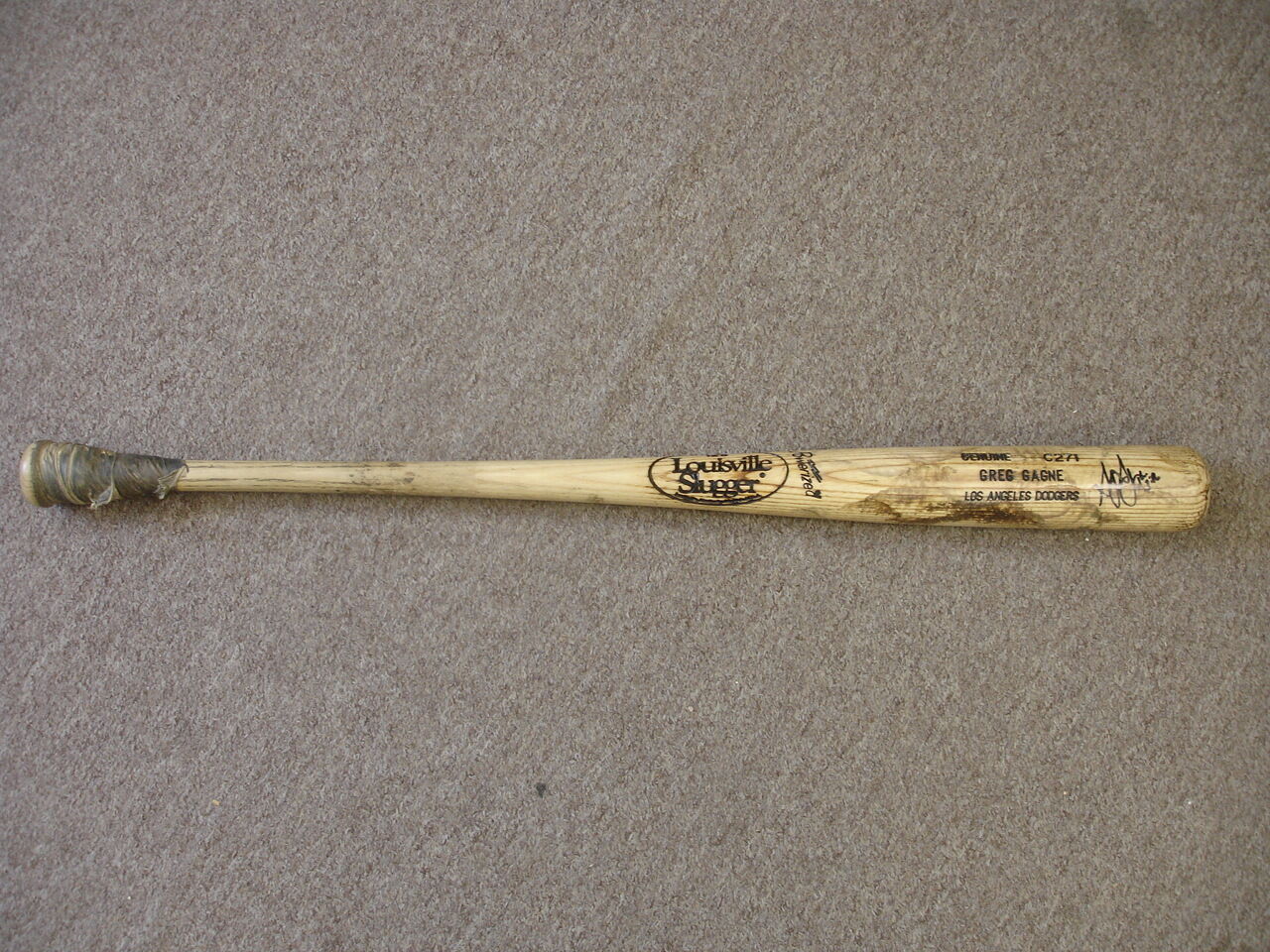 Greg Gagne Los Angeles Dodgers Game Used & Autographed Baseball Bat 