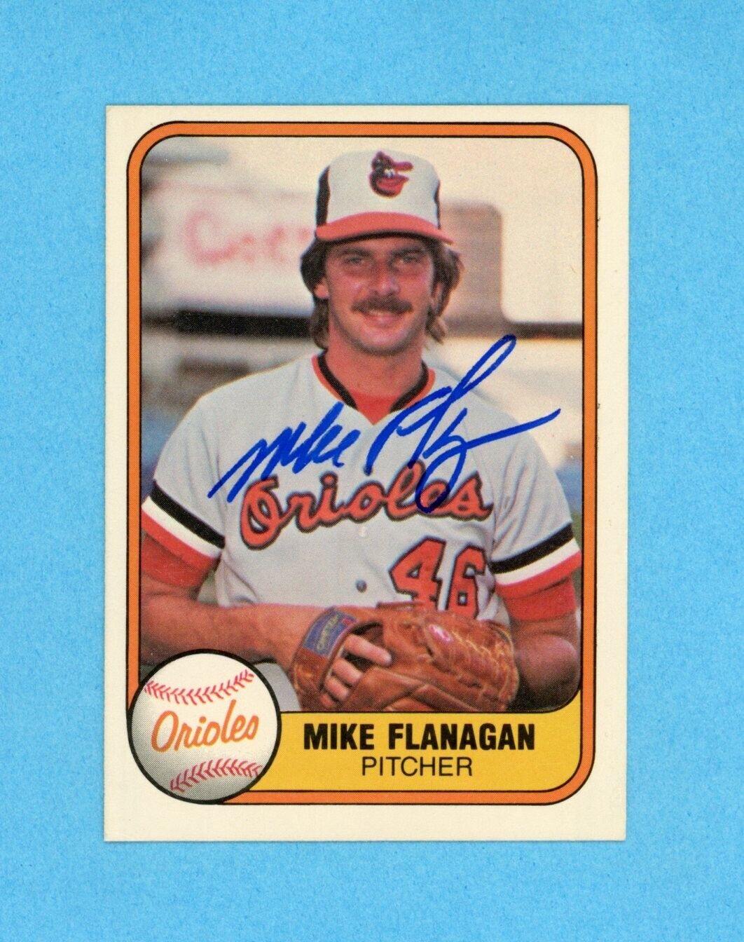 Mike Flanagan Baltimore Orioles 1981 Fleer #171 Autographed Baseball Card