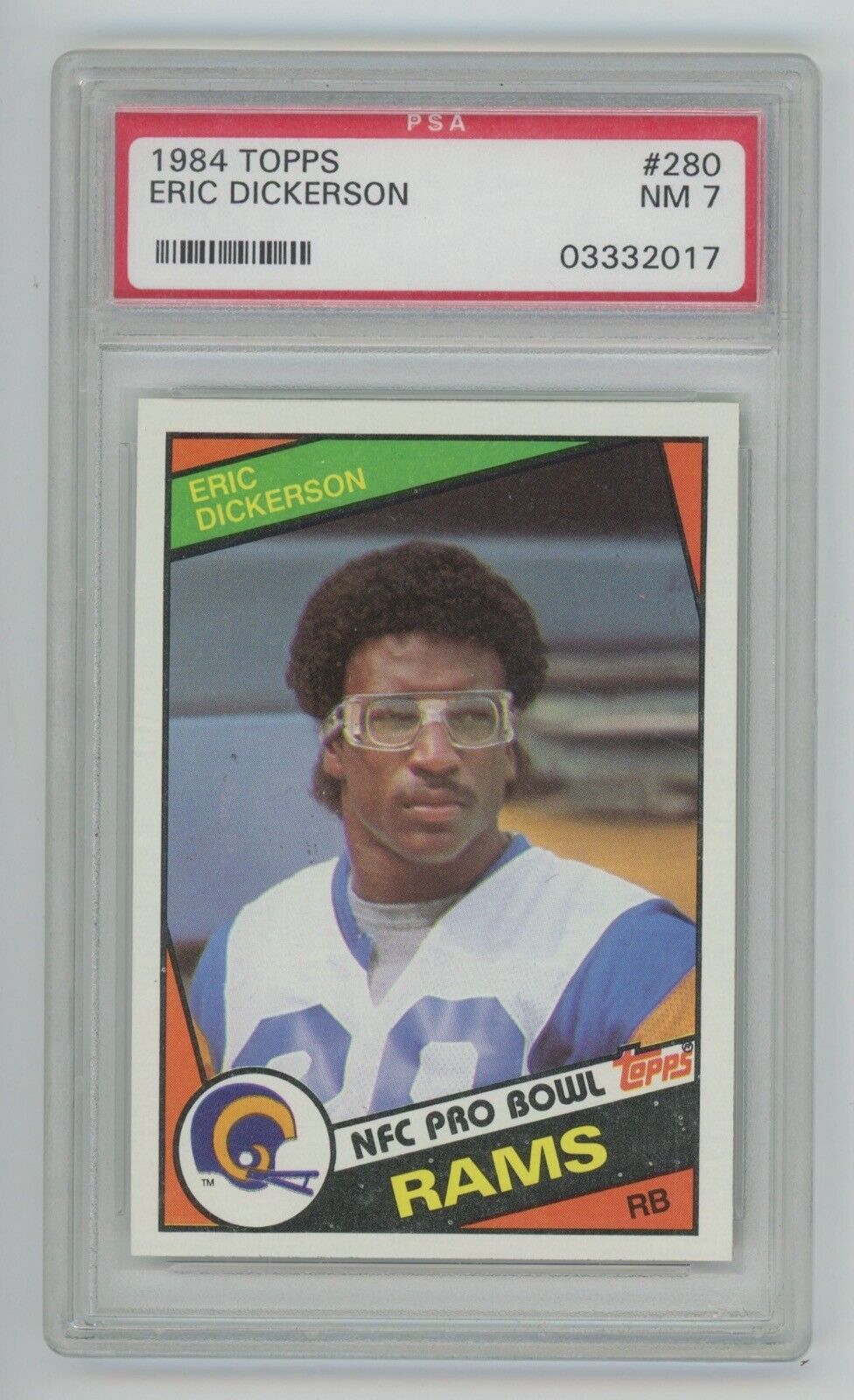 Eric Dickerson 1984 Topps Card #280 • PSA 7 NM