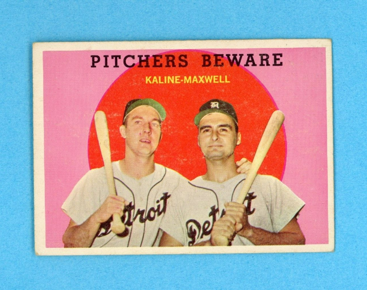 1959 Topps #34 Pitchers Beware Kaline - Maxwell Detroit Tigers Baseball Card EX