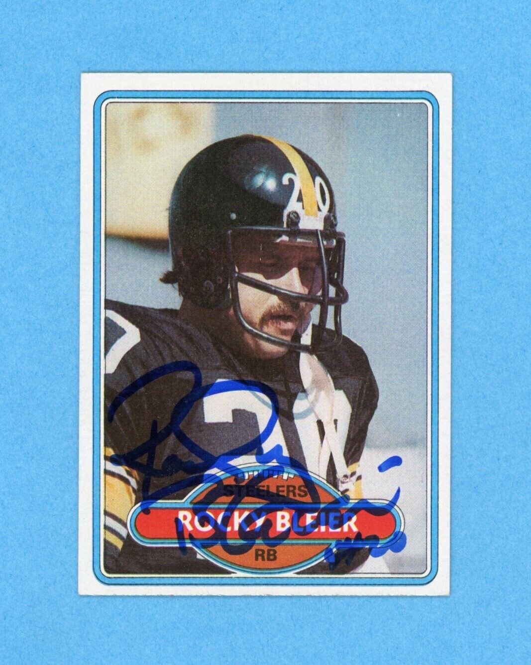 1980 Rocky Bleier Signed Topps Card #61 • Auto with B&E Hologram