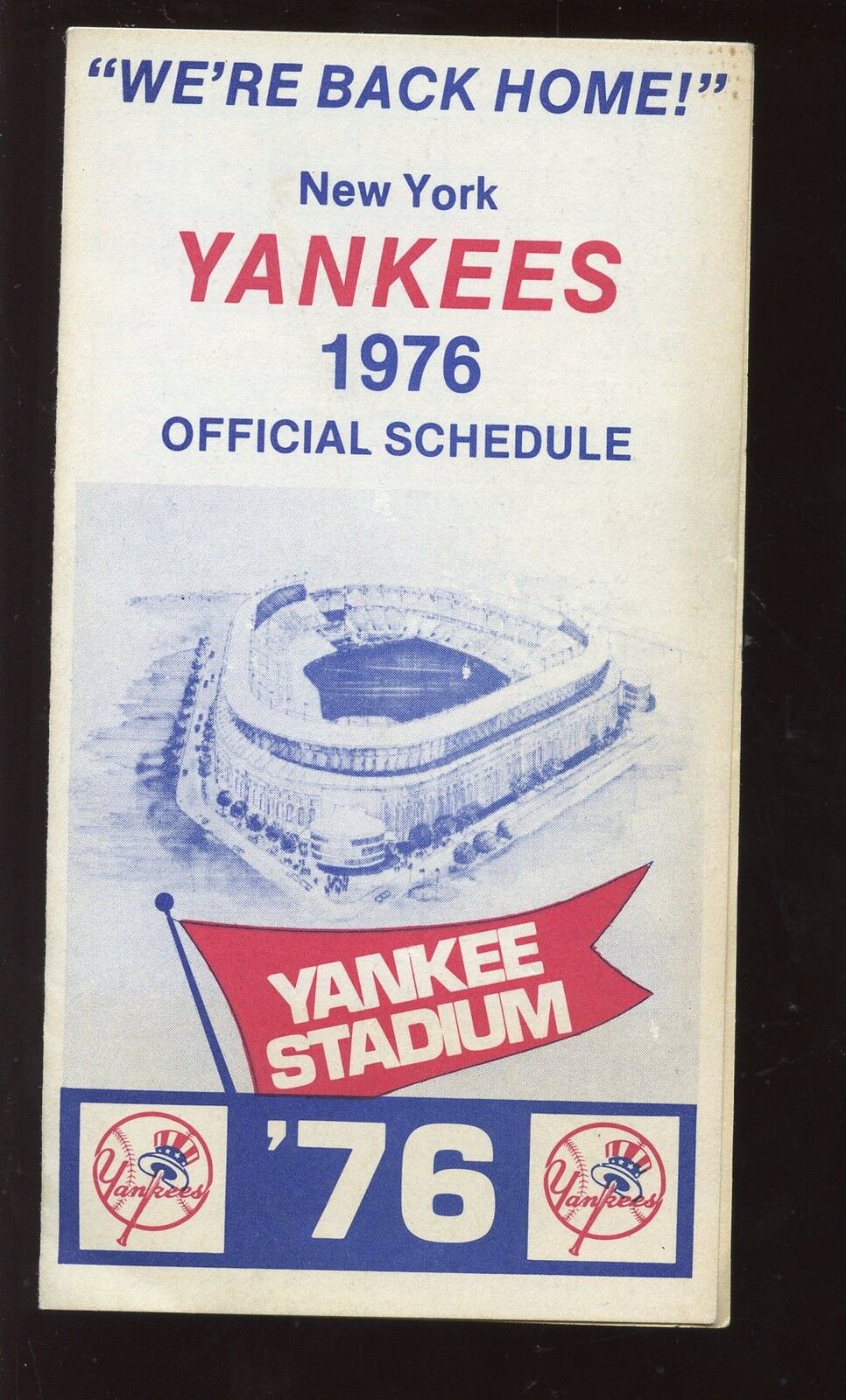 1976 New York Yankees Miller Beer Baseball Schedule EXMT