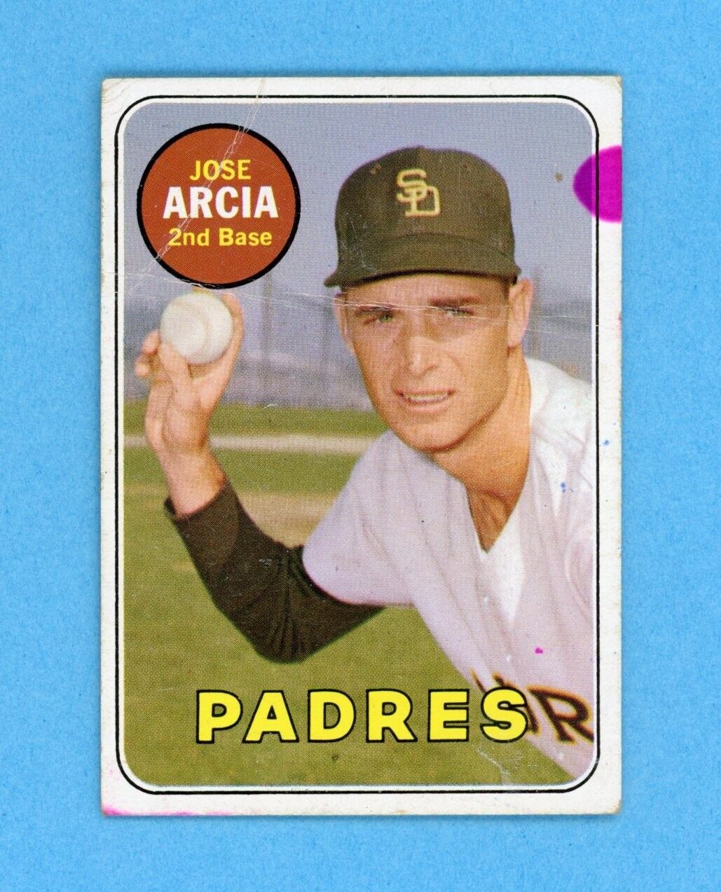 1969 Topps #473 Jose Arcia San Diego Padres White Letter Baseball Card Low Grade