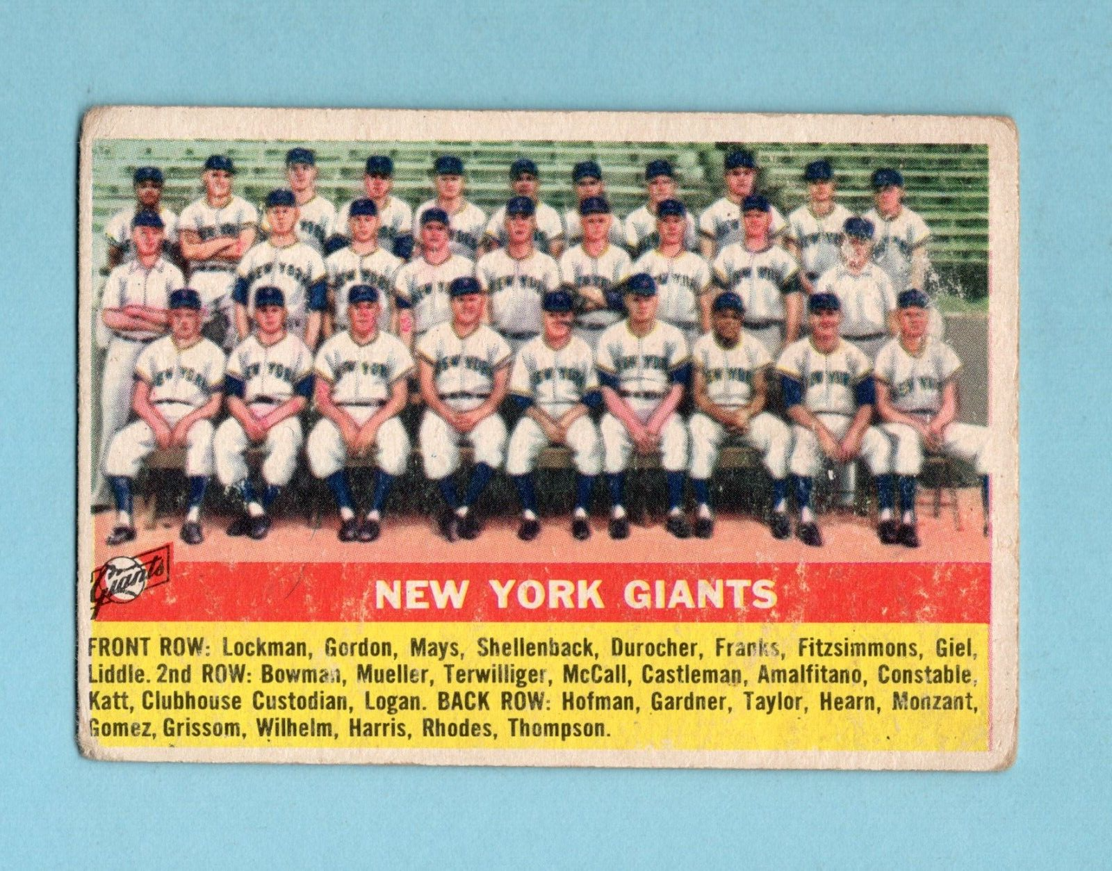 1956 Topps #226 New York Giants Team Baseball Card Low Grade