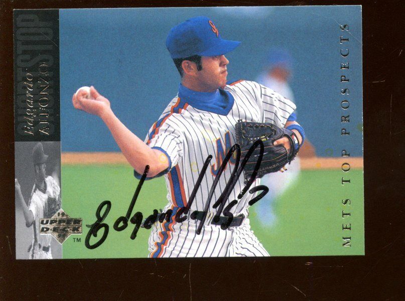 1993 Upper Deck Baseball Card #241 Edgardo Alfonzo Rookie Autographed NRMT 