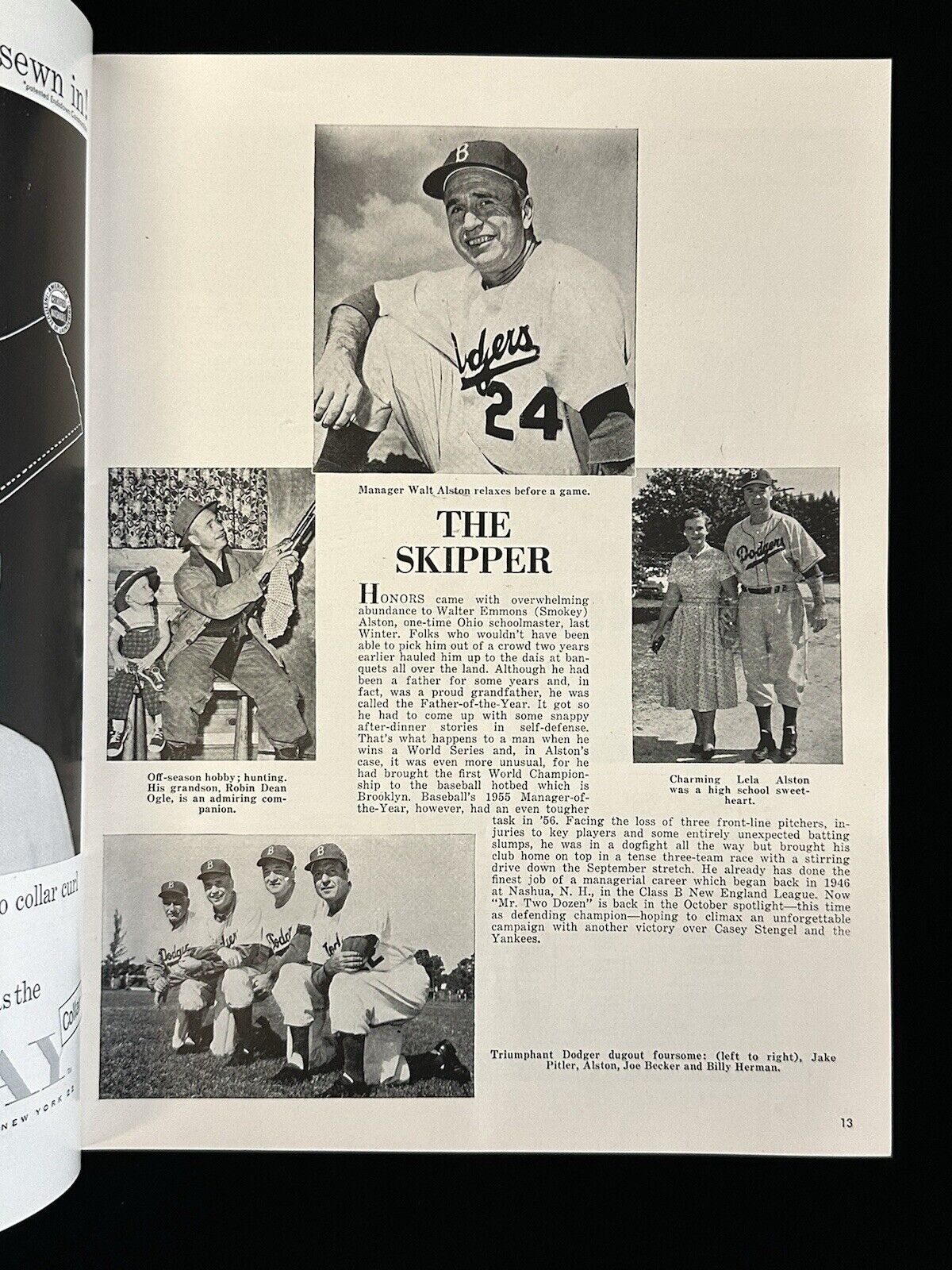 1956 Brooklyn Dodgers World Series Program vs New York Yankees - EX unscored