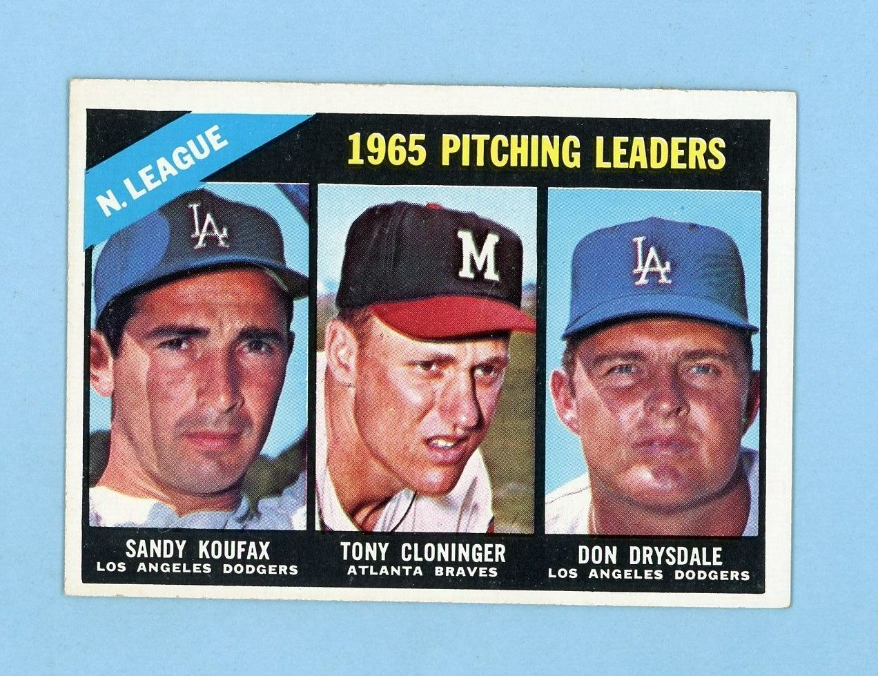 1966 Topps #223 1965 NL Pitching Leaders Sandy Koufax Baseball Card Ex/Mt