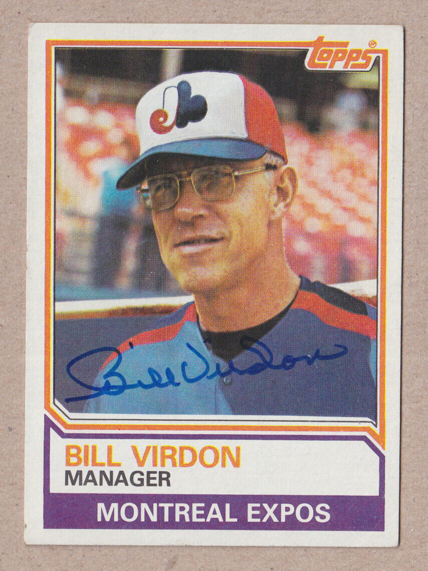 Bill Virdon Signed 1983 Topps Card Auto with B&E Hologram