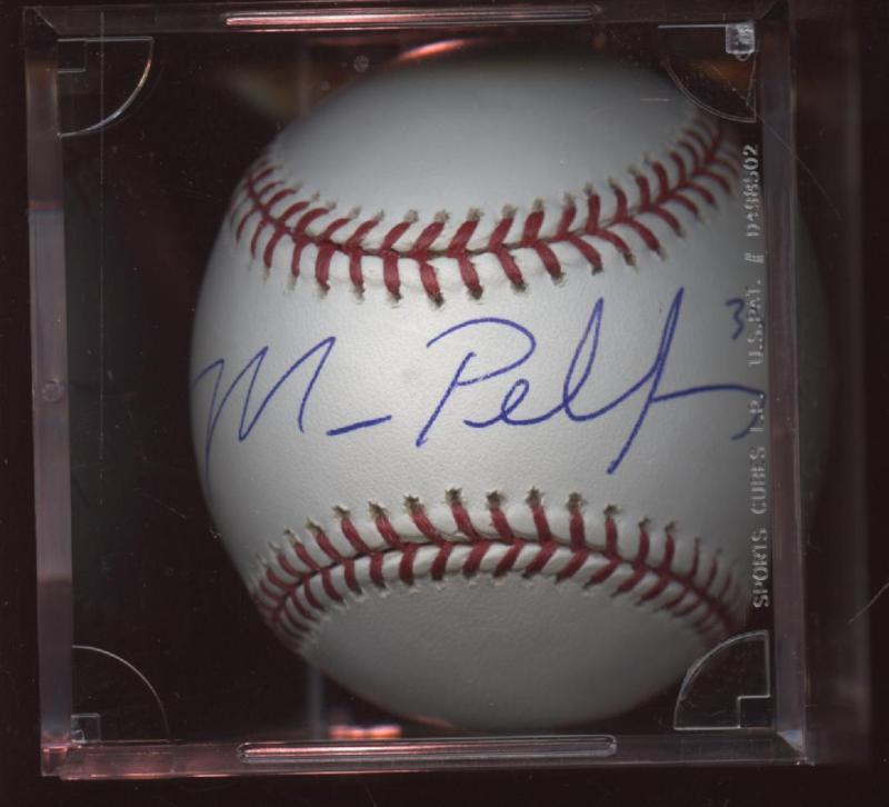 Mike Pelfry #34 Single Signed Baseball B & E Holo