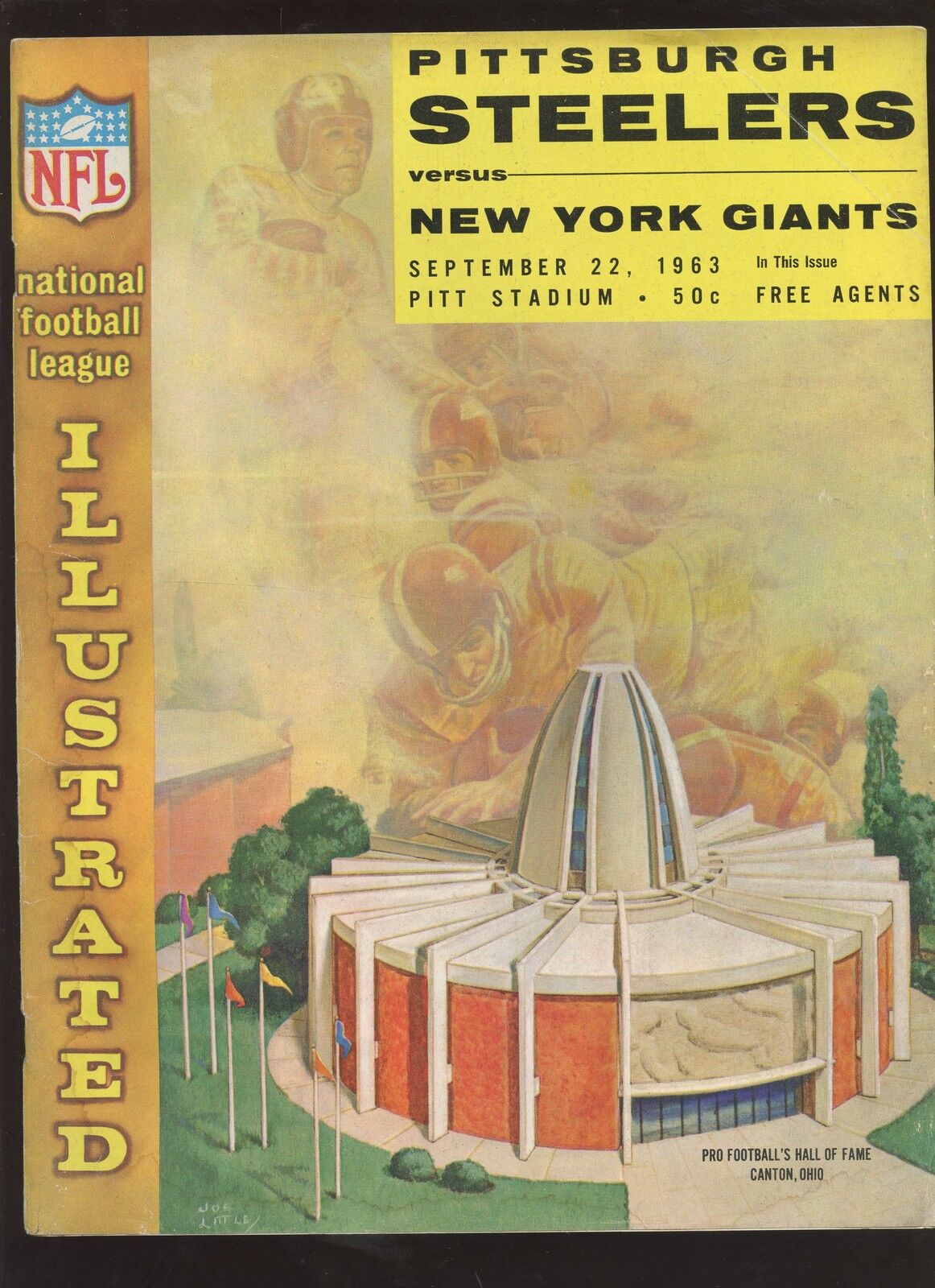 September 22 1963 NFL Program Pittsburgh Steelers vs New York Giants VGEX