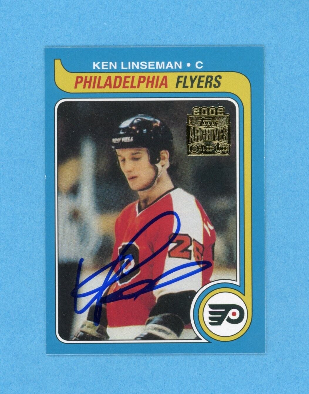 Ken Linseman 2001-02 Topps/OPC Archives #75 Autographed Hockey Card