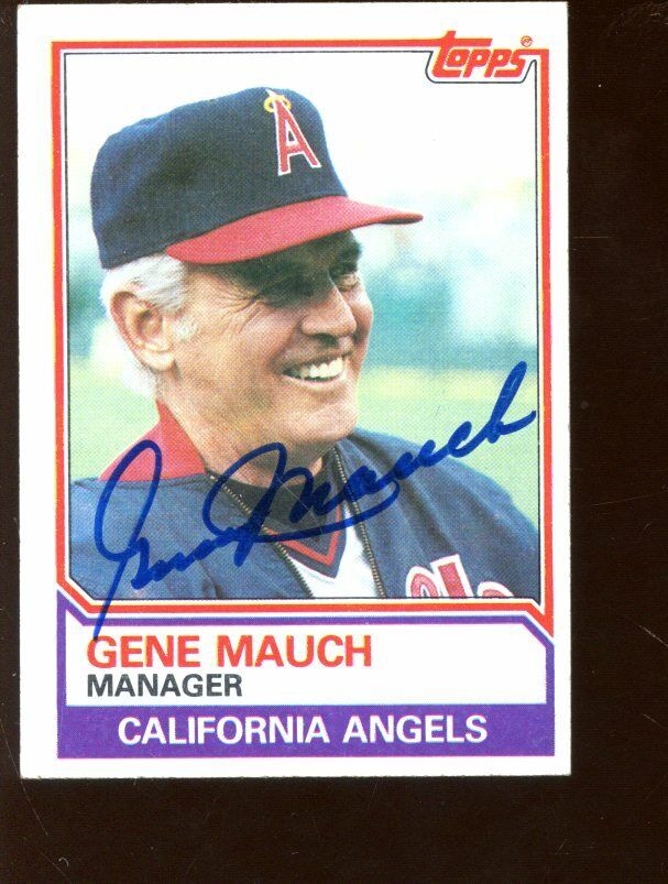 1983 Topps Baseball Card #276 Gene Mauch Autographed NRMT