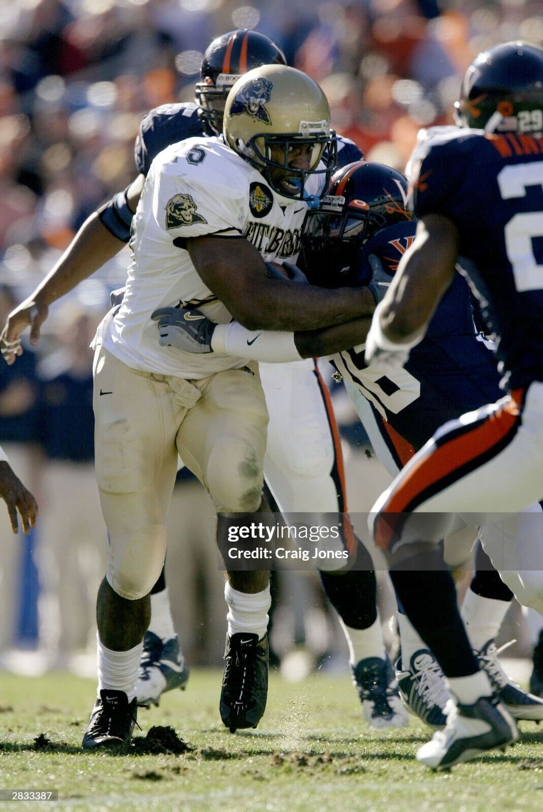 2003 Brandon Miree #25 Pitt. GAME USED SIGNED Cleats - PHOTOMATCH to Bowl Game