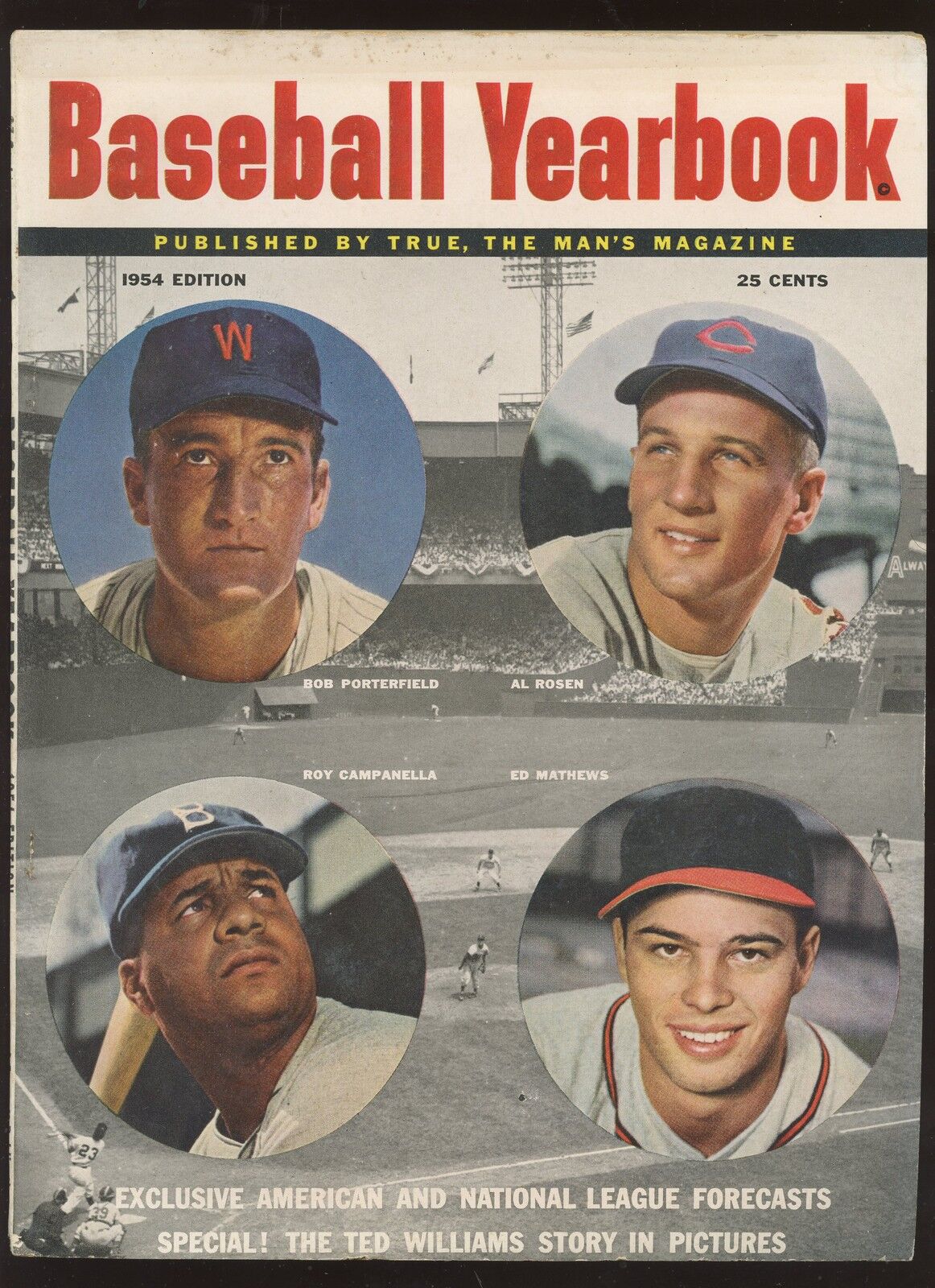 1954 Man's Baseball Yearbook Complete Magazine With Campanella Front Cover EX