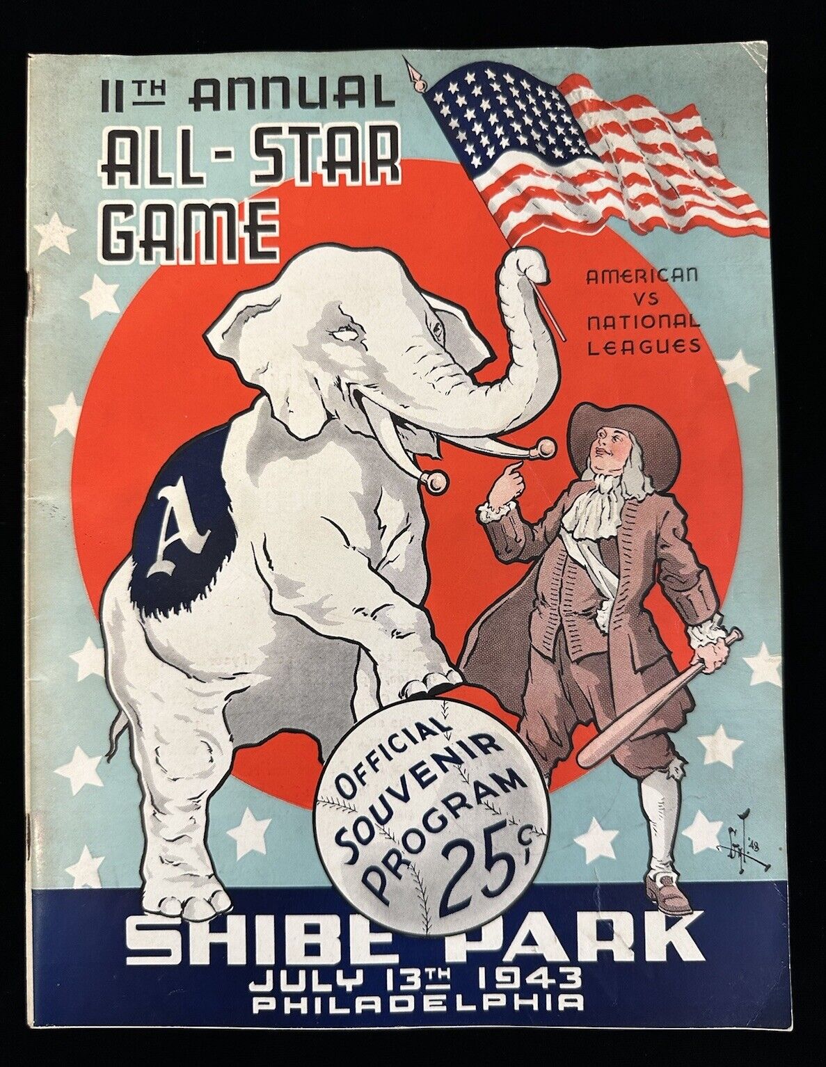 1943 MLB Baseball All-Star Game Program @ Shibe Park Philadelphia - EX Unscored