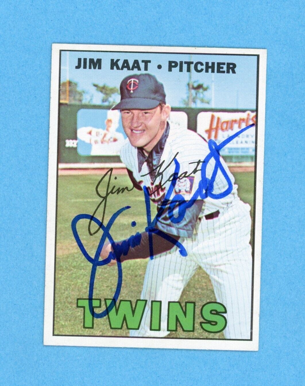 Jim Kaat Signed 1967 Topps Card #300 Auto with B&E Hologram