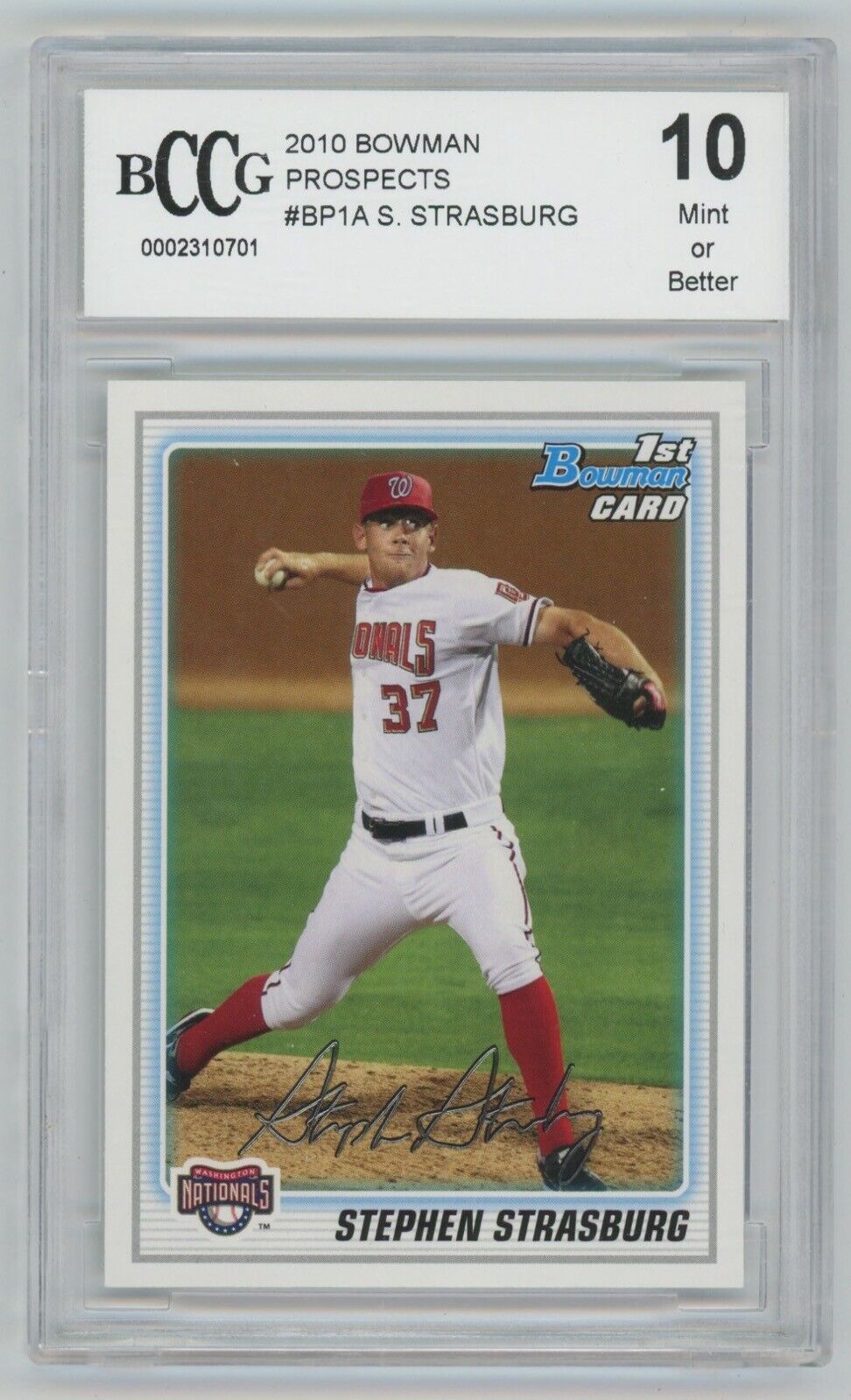 Stephen Strasburg 2010 Bowman Prospects #BP1A • BCCG 10 Mint+