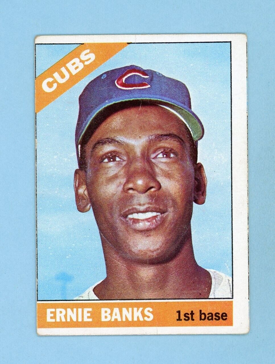 1966 Topps #110 Ernie Banks Chicago Cubs Baseball Card Low Grade