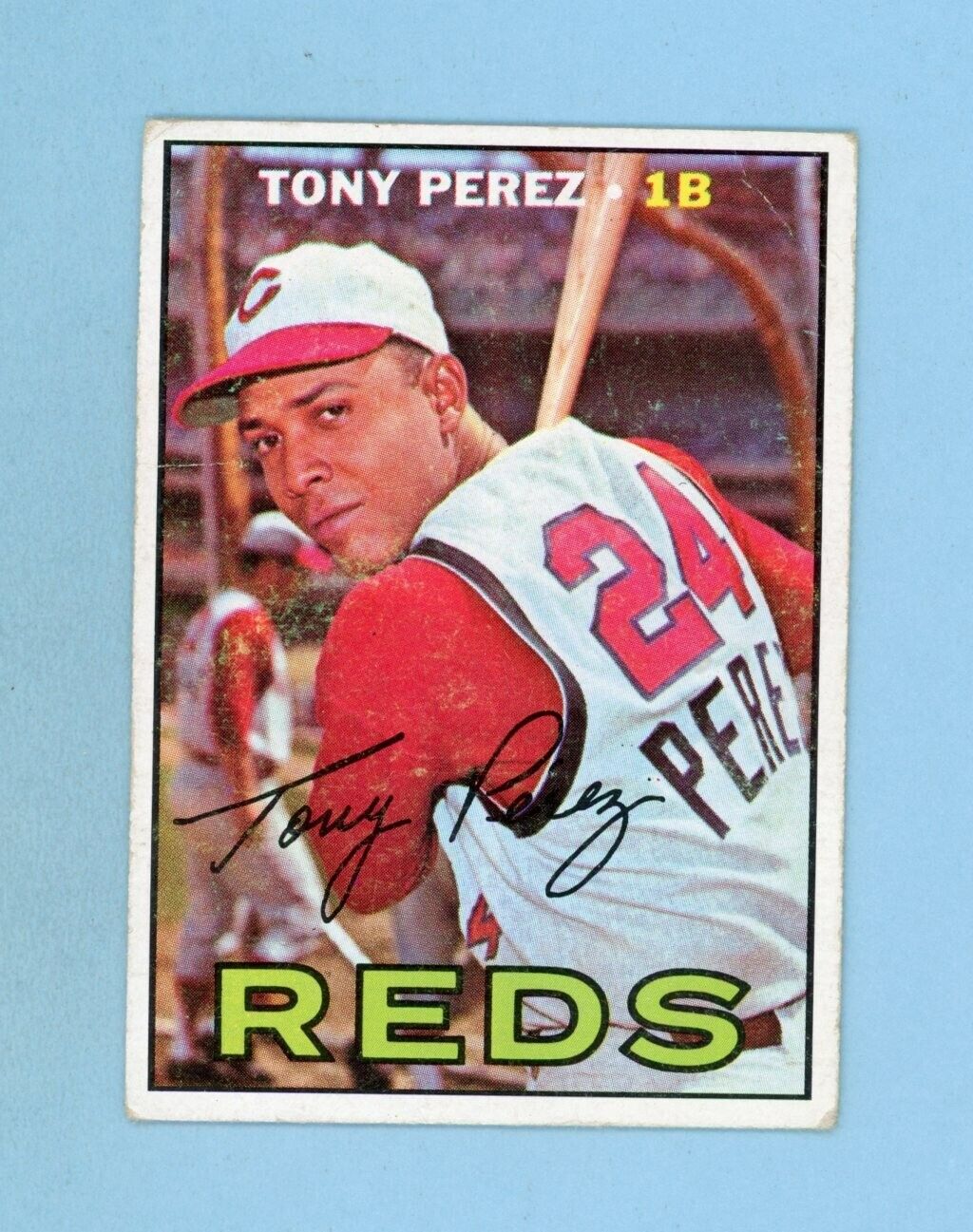 1967 Topps #476 Tony Perez Cincinnati Reds Baseball Card Vg/Ex wrks