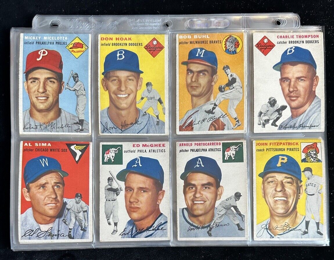 1954 Topps Baseball  Starter Set Lot of 127 Different w/ Bauer Groat  VG to EX