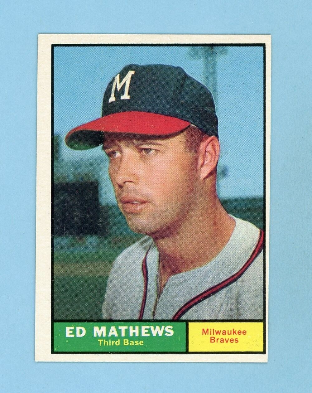 1961 Topps #120 Ed Mathews Milwaukee Braves Baseball Card NM o/c