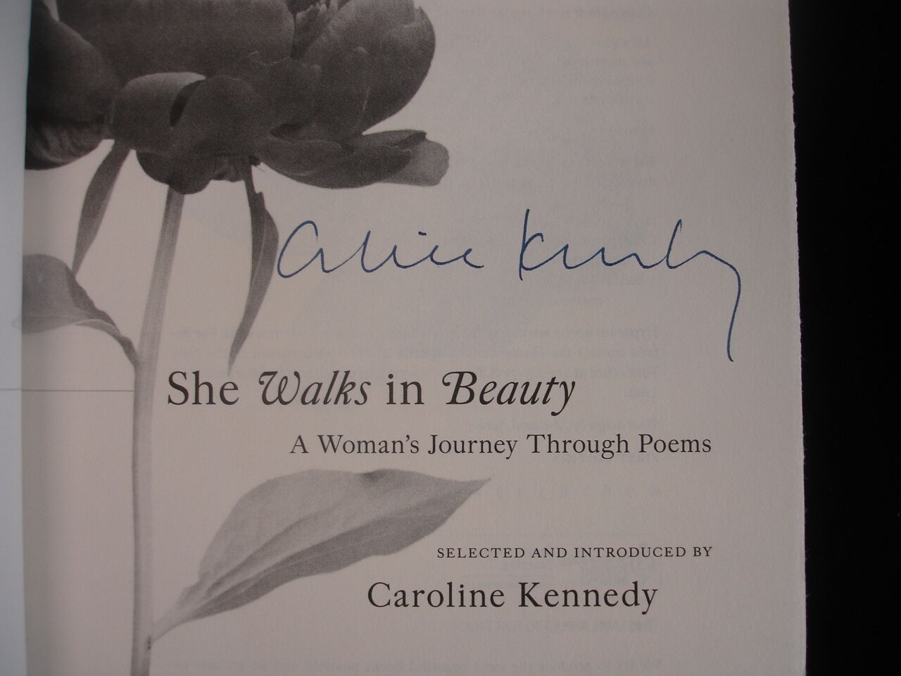 Caroline Kennedy Autographed Hardcover Poetry Book "She Walks in Beauty"