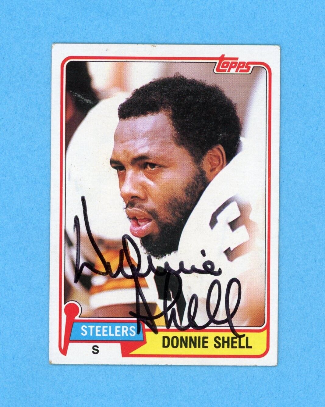 Donnie Shell 1981 Topps  Card #90 Auto with B&E Hologram