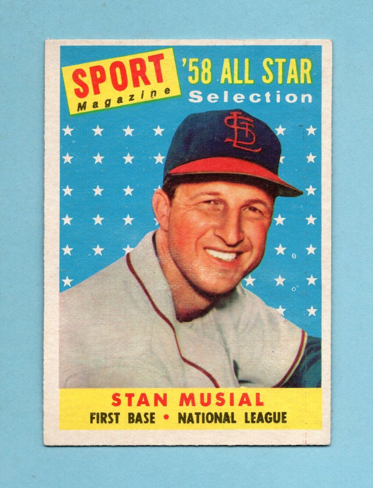 1958 Topps #476 Stan Musial All-Star St. Louis Cardinals Baseball Card Ex/Mt